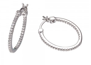 Elle .925 CZ Inside Out Hoop Earrings