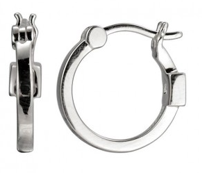 Elle .925 Rhodium Plated Plain Hoop (small) Elle .925 Rhodium Plated Plain Hoop (small)