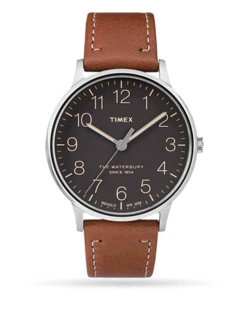 Waterbury traditional 34mm shop leather strap watch