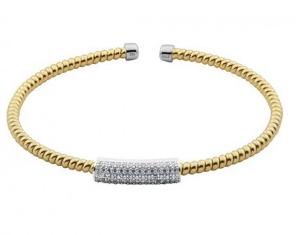Elle .925 Yellow Plated CZ Flex Cuff Elle .925 Yellow Plated CZ Flex Cuff
