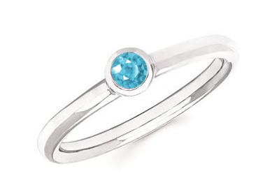 .925 Birthstone Bezel Ring