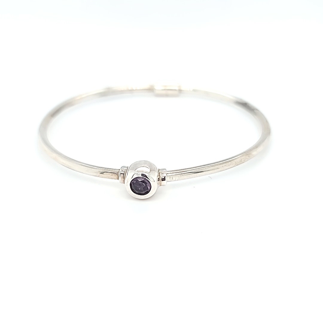 .925 February Birthstone Bangle