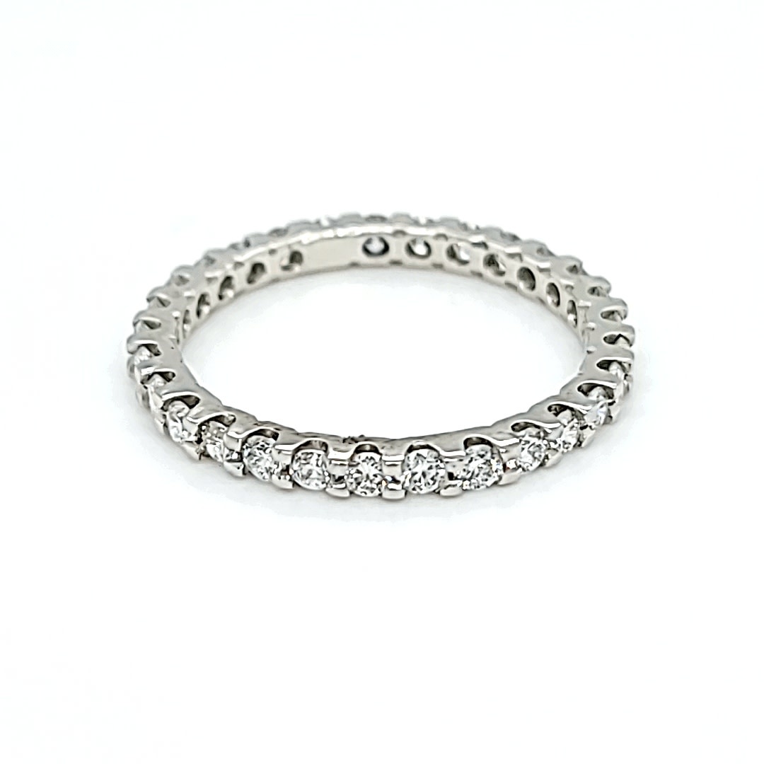 Platinum Eternity band Size 7 Lab Grown Diamonds .87cttw