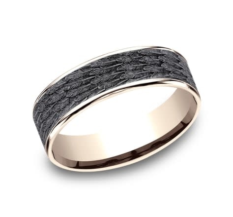 Benchmark 6.5MM Tantalum Winged Pattern Wedding Band