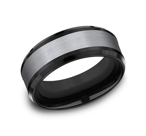 Benchmark 8mm Tantalum & titanium wedding band