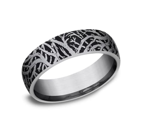 Benchmark 6.5mm Tantalum enchanted forest wedding band