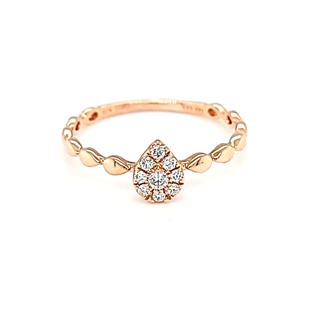 14KR Pear Cluster Fashion Diamond Ring
