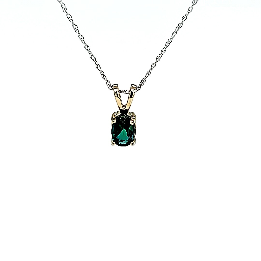 14KW 0.43CT Verdelite Tourmaline Pendant