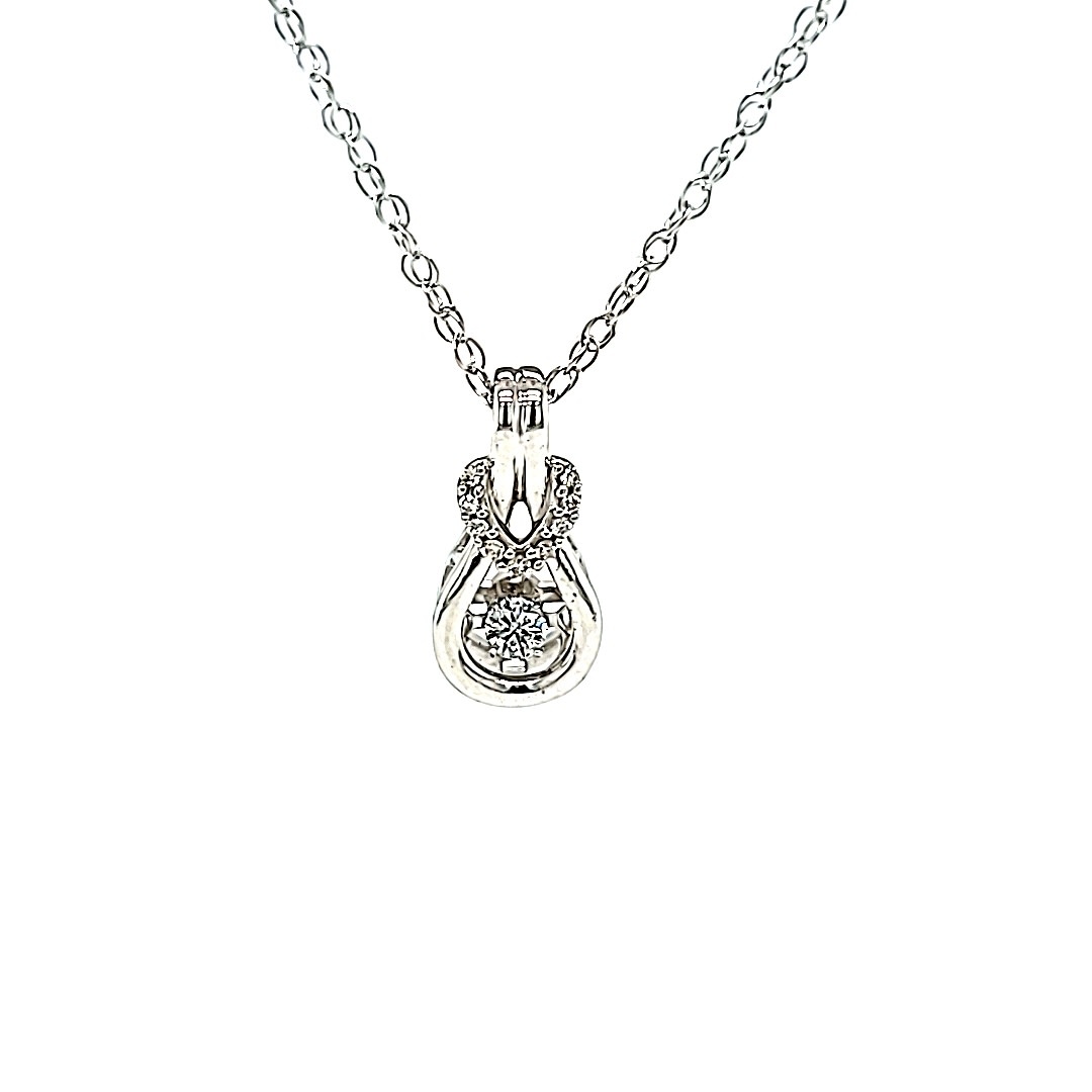 .925 Pave Love Knot Shimmering Diamond Pendant
