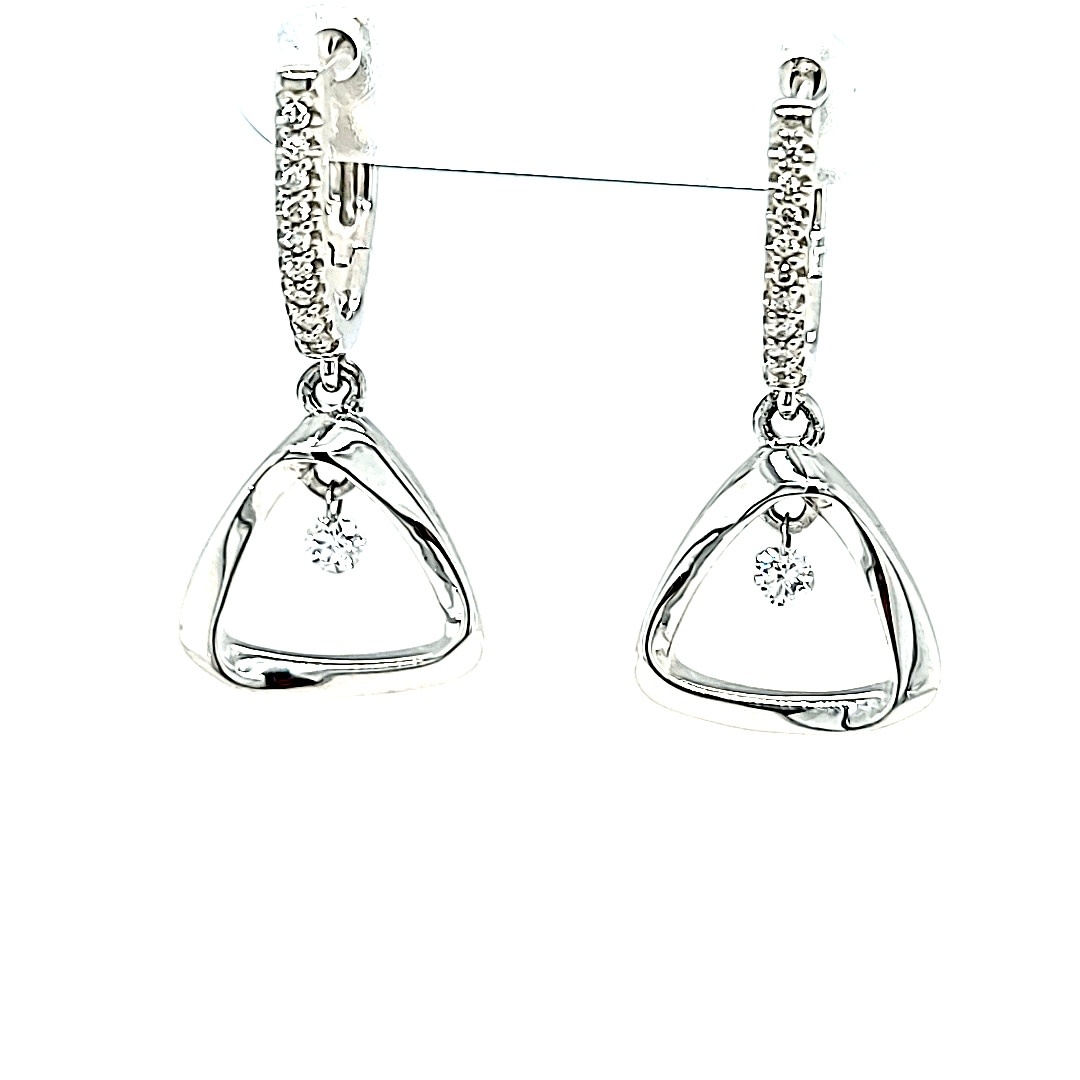 .925 Triangular Shimmering Dangle Earrings