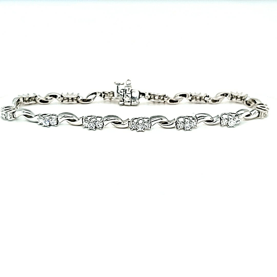 14KW Cubic Zirconia Tennis Bracelet