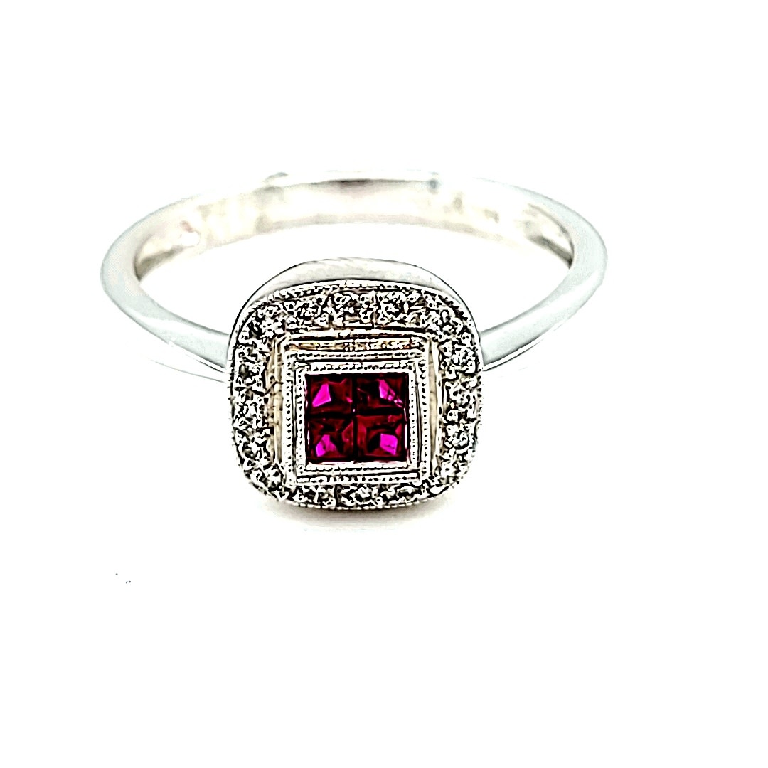 14KW Ruby and Diamond Fashion Ring