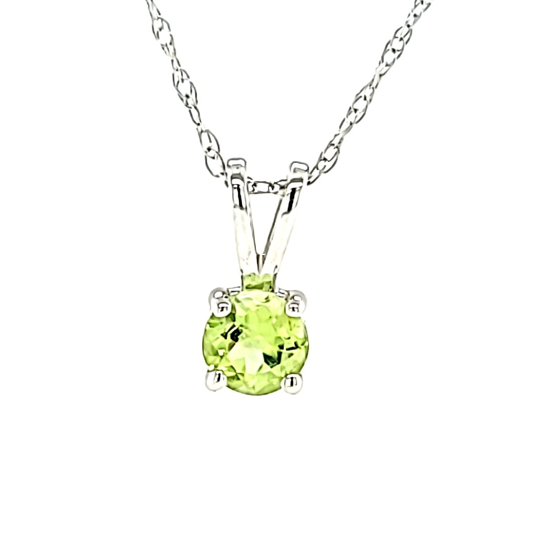 14KW 0.10CT Peridot Pendant