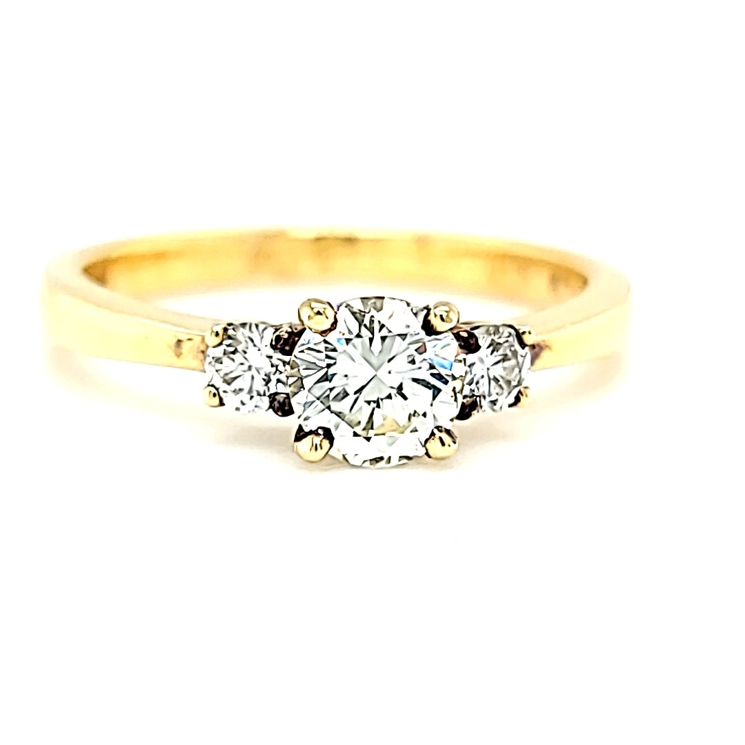 14KY Three Stone Engagement Ring