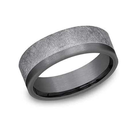 7mm Tantalum two tone swirl wedding band