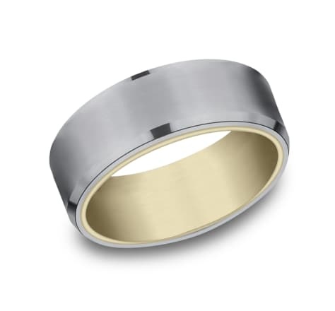 8mm Tantalum two tone wedding band - Princess Jewelers