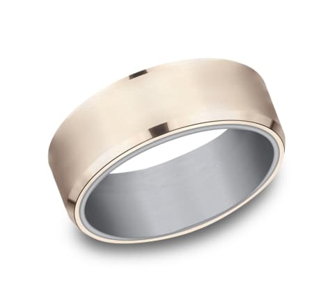 8mm Tantalum rose gold wedding band