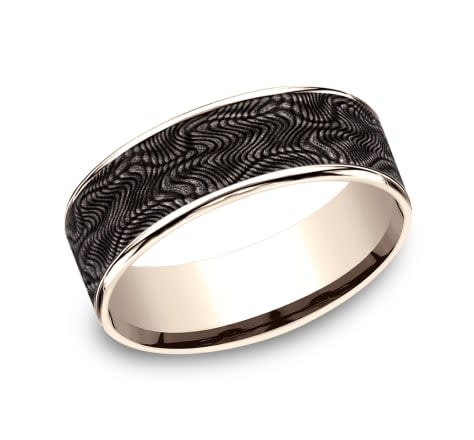 7.5mm Tantalum rose gold snakeskin wedding band