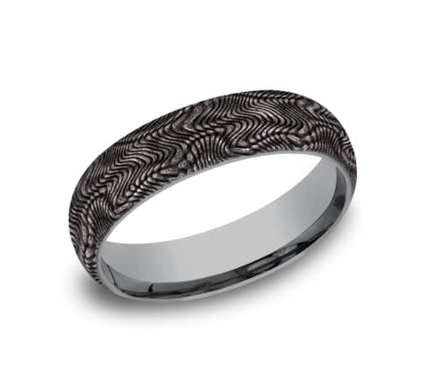 6mm Tantalum snakeskin print wedding band