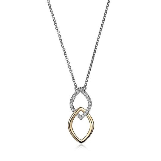 Elle .925 Two Tone CZ Pendant Marquise