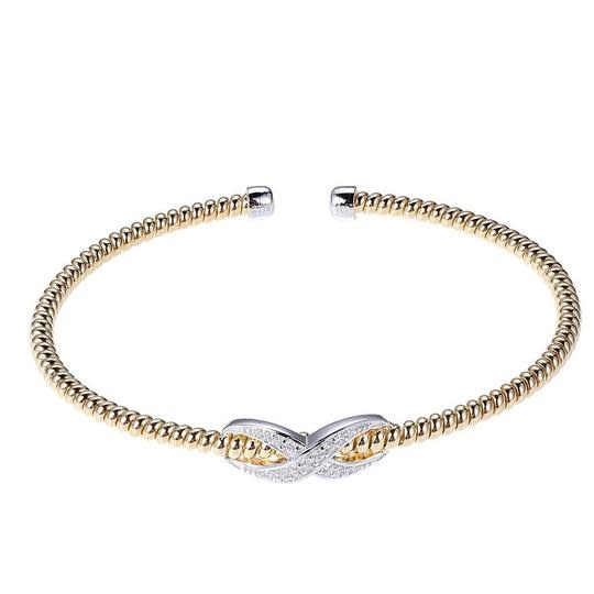 Elle .925 Yellow Plated Infinity CZ Flex Cuff Bracelet Elle .925 Yellow Plated Infinity CZ Flex Cuff Bracelet