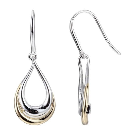 Elle .925 Two Tone Yellow Plated Pear Drop Earrings