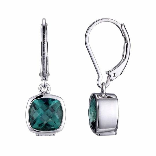 Elle .925 Synthetic Green Quartz Dangle Earrings