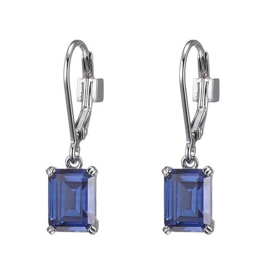 Elle .925 Tanzanite Colored CZ Solitaire Earrings