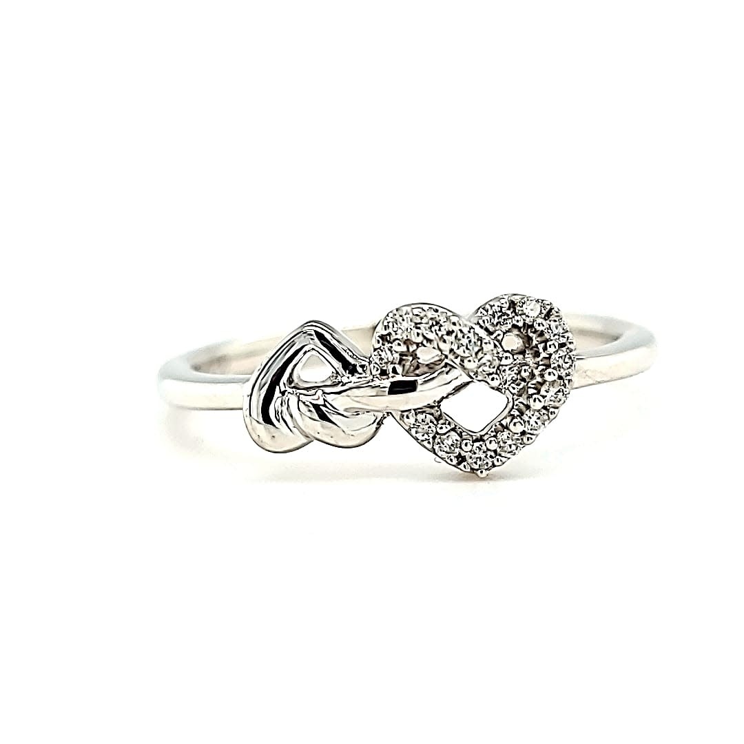 .925 Diamond Heart Ring 0.08CTTW