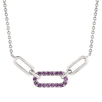 .925 Amethyst Chain Link Pendant