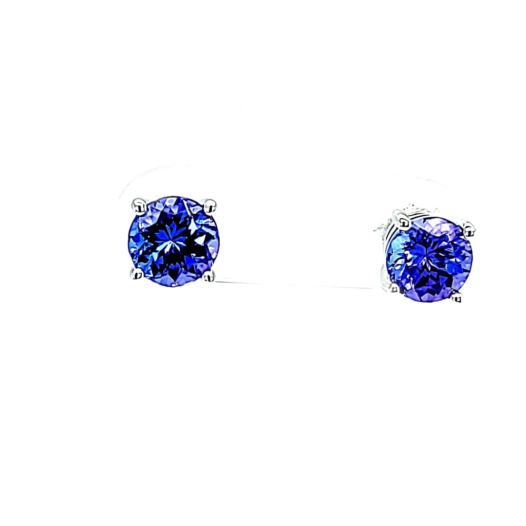 14KW Tanzanite Stud Earrings