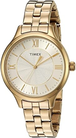 Mens Gold Tone Steel Bracelet Timex Watch
