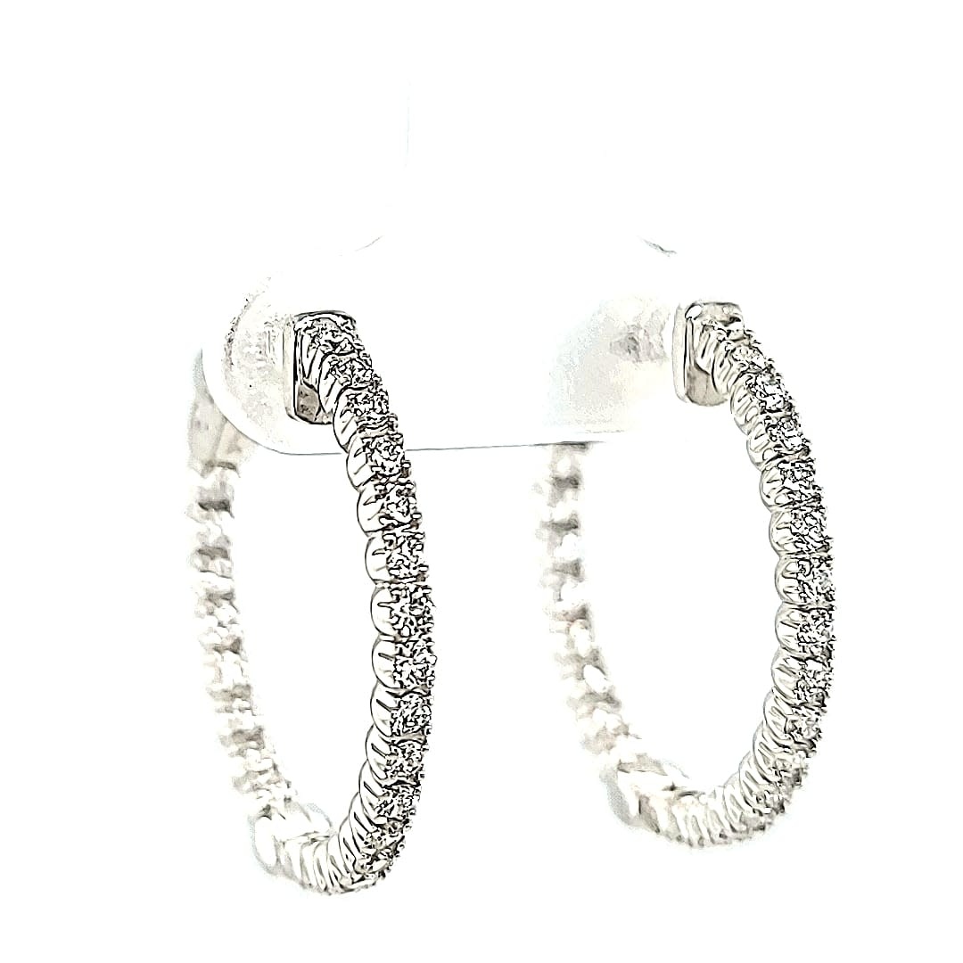 14KW 0.91TW Lab Grown Hoop Earrings