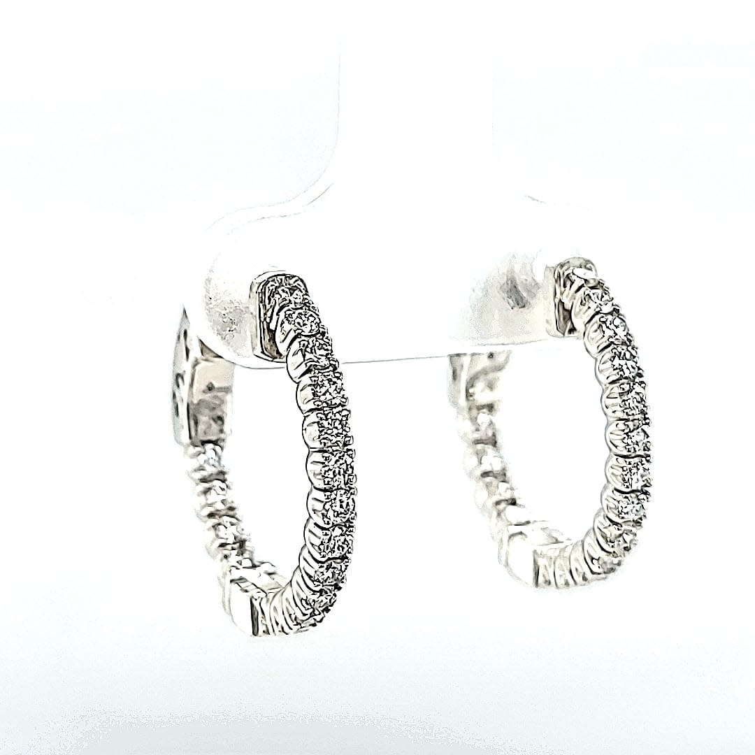 14KW 0.57TW Lab Grown Hoop Earrings
