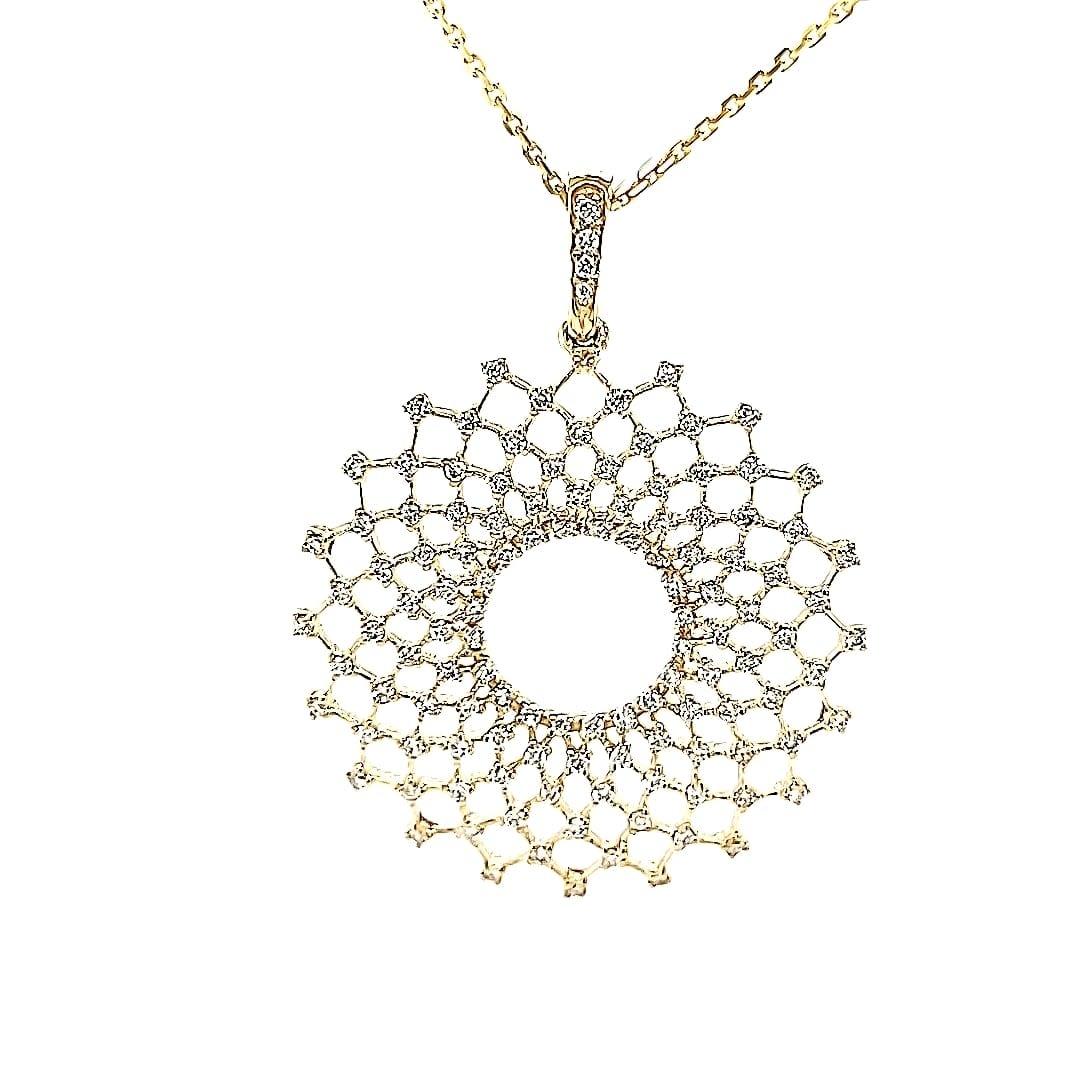14KY Lab Grown Diamond Spirograph Pendant