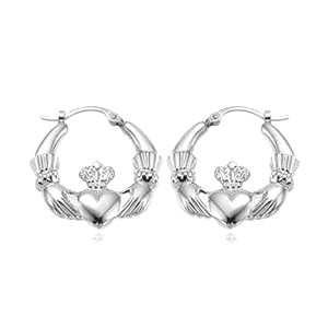 Carla .925 Claddagh Hoop Earrings