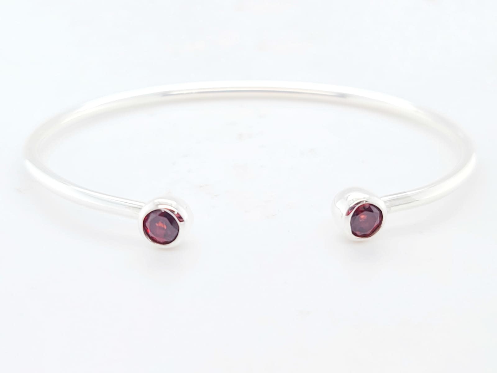 .925 Genuine Bezel Birthstone Bangle