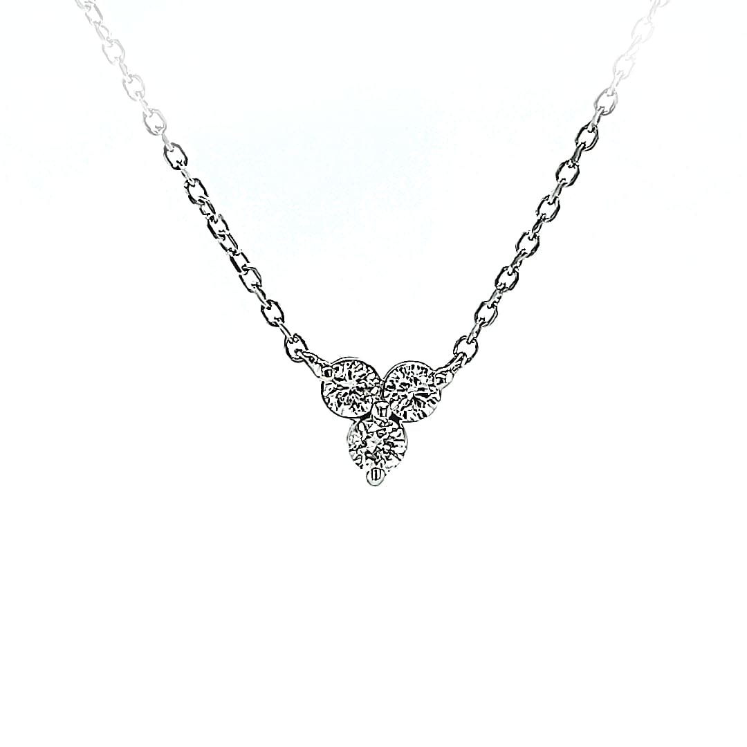 14KW Three Stone Natural Diamond Pendant 0.15TW