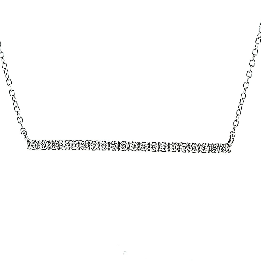 14KW Natural Diamond Bar Necklace 0.18TW