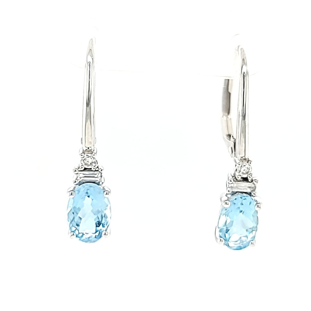 14KW 1.31TW Aquamarine Dangle Earrings