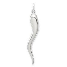 .925 Solid Italian Horn Pendant