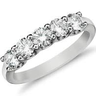 14KW 5 Stone LG Diamond Band 1.25CTTW