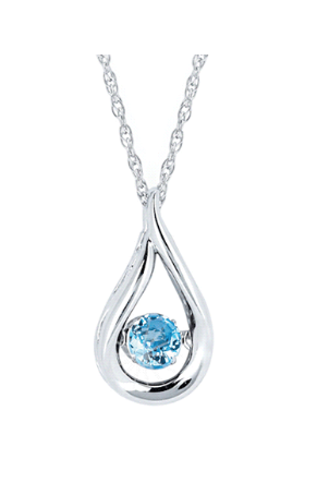 .925 Shimmering Birthstone Blue Topaz Pendant