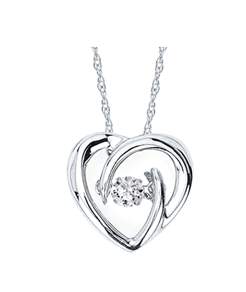 .925 Jazzy Heart Shimmering Diamond Pendant