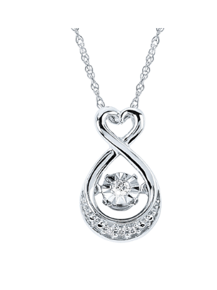 .925 Infinty Heart Shimmering Diamond Pendant