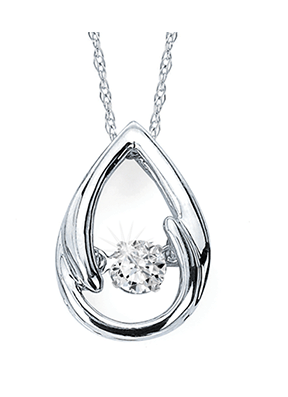 .925 Whimsical Pear Shimmering Diamond Pendant