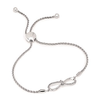 .925 Diamond Infinity Drawstring Bracelet 0.10cttw