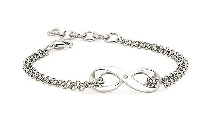 .925 Diamond Infinity Bracelet 0.01cttw