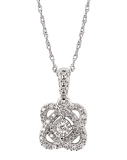 .925 Love Knot Diamond Pendant .10TW