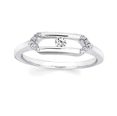.925 Sliding Diamond Ring 0.14CT